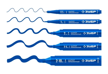 ЗУБР МП-300К синий, 2-5 мм, клиновидный перманентный маркер (06323-7) купить в Муравленко