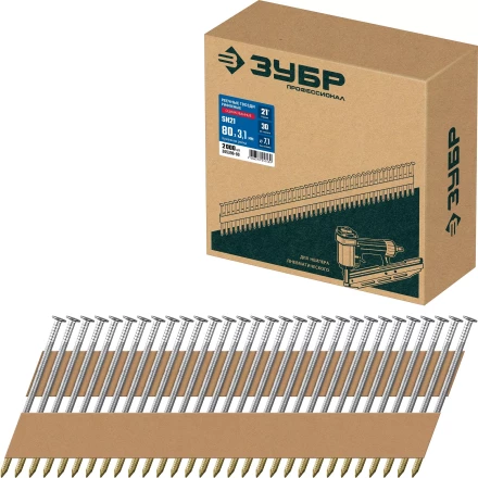 ЗУБР SN21 80 х 3.1 мм, реечные гвозди рифленые оцинкованные, 2010 шт (305396-80) купить в Муравленко