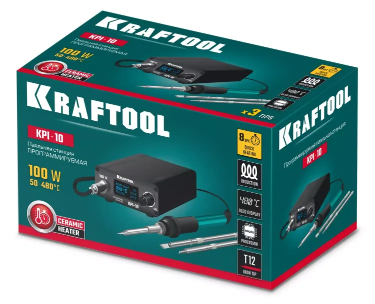 KRAFTOOL KPI-10 программируемая индукционная паяльная станция 50  480°C, 100 Вт 55343 купить в Муравленко