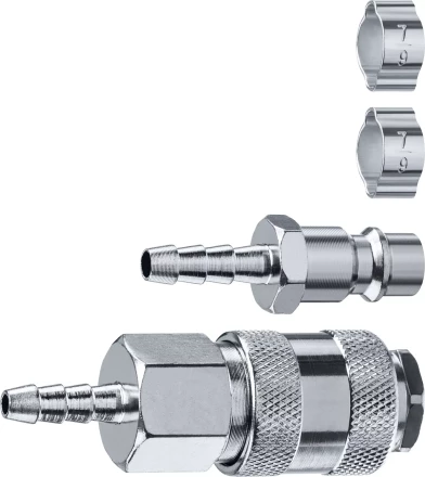 ЗУБР (штуцер елочка, 6 мм - рапид муфта) + (рапид штуцер-штуцер елочка, 6 мм) + (обжимные хомуты 2 шт), набор, Профессионал (64920-06-H) купить в Муравленко