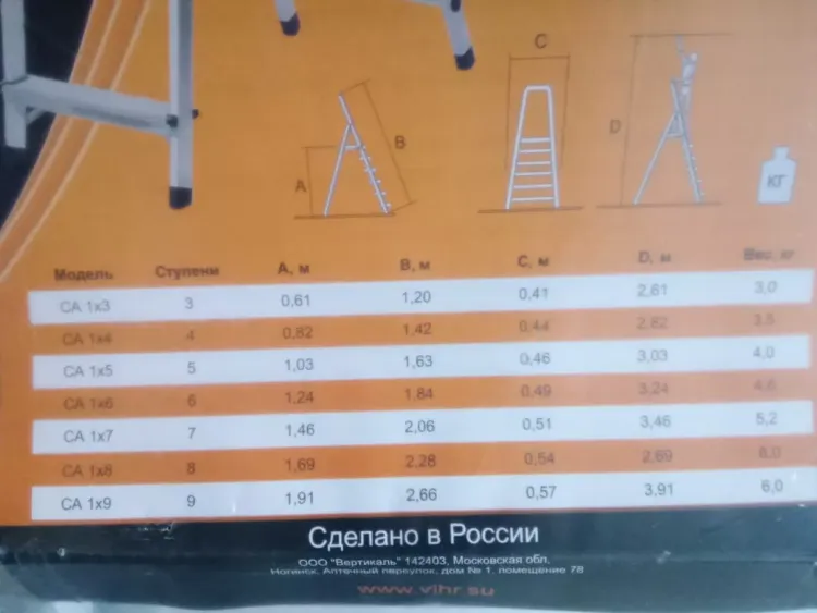 Стремянка алюминиевая СА 1х5 Вихрь купить в Муравленко