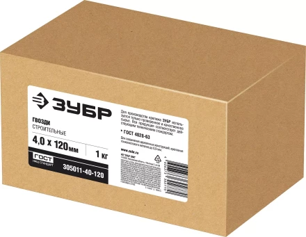 ЗУБР ГОСТ 4028-63, 120 x 4 мм, 1 кг, строительные гвозди (305011-40-120) купить в Муравленко
