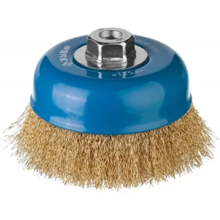 ЗУБР &quot;ПРОФЕССИОНАЛ&quot;. Щетка чашечная для УШМ, витая латунированная стальная проволока 0,3мм, 125ммхМ14 3526-125_z02 купить в Муравленко