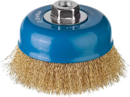 ЗУБР &quot;ПРОФЕССИОНАЛ&quot;. Щетка чашечная для УШМ, витая латунированная стальная проволока 0,3мм, 125ммхМ14 3526-125_z02 купить в Муравленко