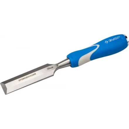 Стамеска ЗУБР &quot;ЭКСПЕРТ&quot; с ударопрочной двухкомпонетной ручкой и стальным затыльником для ударных работ, 30мм 18097-30 купить в Муравленко