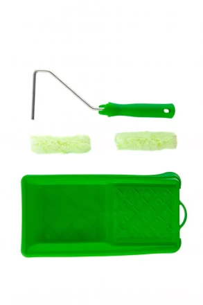 Малярный набор для работ по дереву: кювета 150 мм х 290 мм и мини-валик 110 мм Сибртех 80454 купить в Муравленко