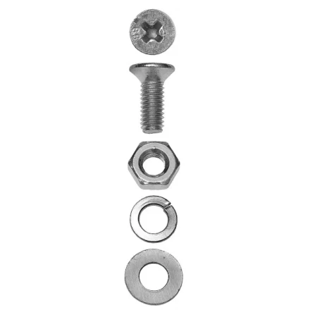 Винт ЗУБР (DIN965) в комплекте с гайкой (DIN934), шайбой (DIN125), шайбой пруж. (DIN127),  M4x35мм, ТФ6, 16шт. 4-303456-04-035 купить в Муравленко