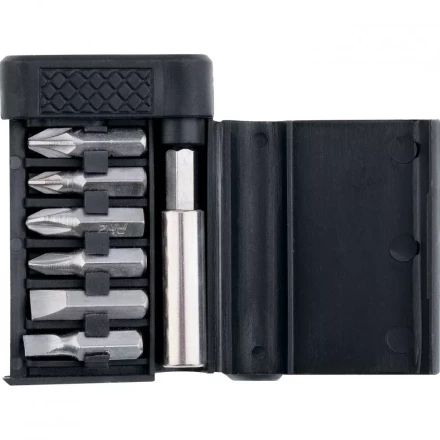 Набор бит магнитный адаптер для бит сталь 45Х  7предметов  пластиковый бокс SPARTA 13945 купить в Муравленко