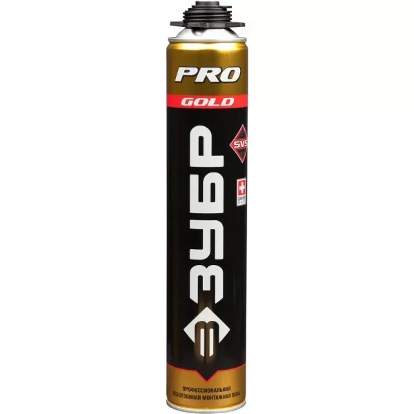 Пена ЗУБР "GOLD PRO" профессиональная, монтажная, пистолетная, всесезонная, 750мл 41155 купить в Муравленко