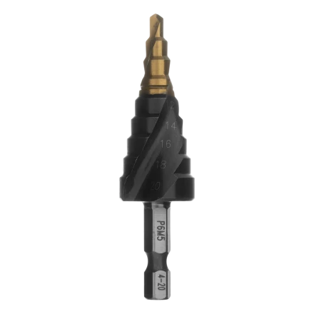 Сверло ступенчатое Denzel 723604, 6-8-10-12-14-16-18-20-22-24-26-28-30мм, Р6М5, 6-гр. хвостовик купить в Муравленко