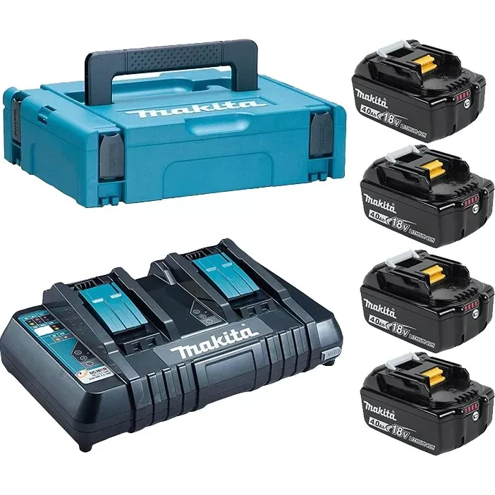 Набор 4 аккумулятора Makita BL 1840B 198489-5, 4 Ач и Зарядное устройство DC 18 RD в MakPac купить в Муравленко