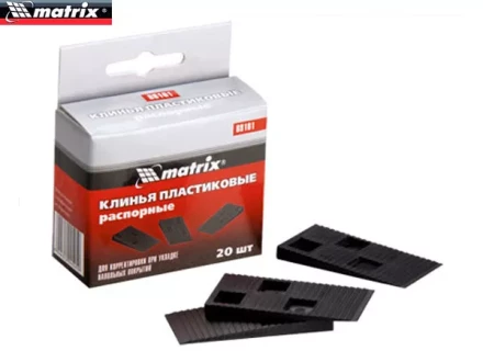 Клинья пластиковые распорные для корректировки при укладке напольных покрытий 20 шт MATRIX 88101 купить в Муравленко