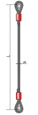 Строп ветвь канатная ВК-1.6 т L=2 Кч  din 2.0 т опрессовка купить в Муравленко