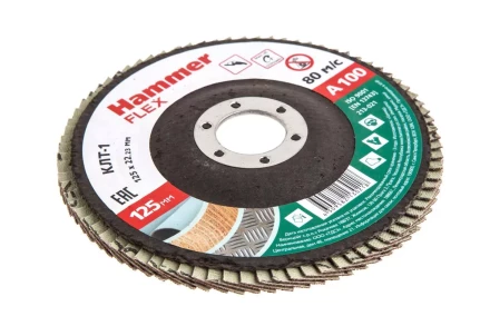 Круг Лепестковый Торцевой (КЛТ) HAMMER КЛТ 1 Ф125х22 Р100 213-021 купить в Муравленко