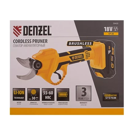 Секатор аккумуляторный Denzel CP-30 59435, 18В Li-Ion купить в Муравленко