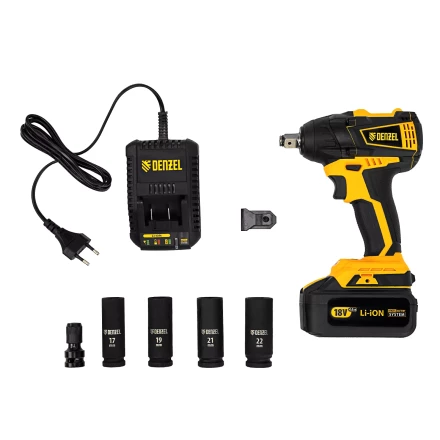 Гайковерт ударный аккумуляторный бесщет CIW-IB-300, Li-ion, 18В, 300Нм// Denzel 26501 купить в Муравленко