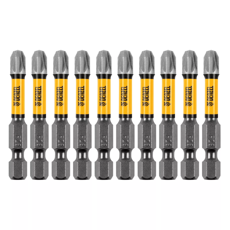 Бита IMPACT, PZ3x50 мм, лазерная обработка шлица, сталь S2, 10 шт., Е 6,3 Denzel 11693 купить в Муравленко