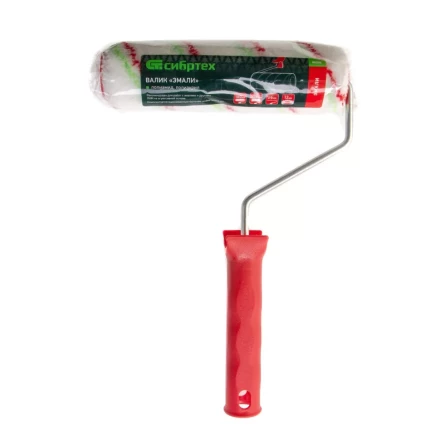 Валик &quot;Эмали&quot; , 180 мм, ворс 12 мм, D - 36 мм, D ручки - 6 мм, полиамид, полиакрил Сибртех 80200 купить в Муравленко