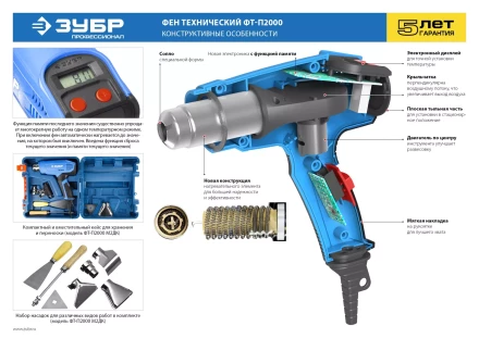 Фен технический + кейс ФТ-П2000 М2ДК серия ПРОФЕССИОНАЛ купить в Муравленко