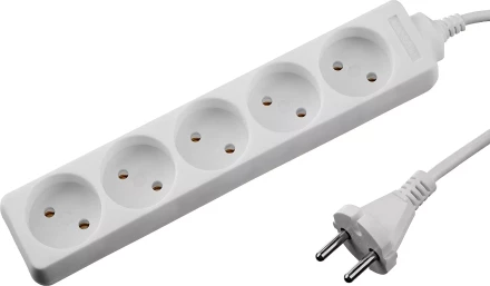 Удлинитель &quot;TOPELECTRO&quot; электрический, ПВС 2х1мм2, 5 гнезд, 3500 Вт, 1.5м, STAYER 55050-1.5 купить в Муравленко