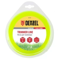 Леска для триммера круглая 2 мм х 63 м блистер Flex cord Denzel 96118