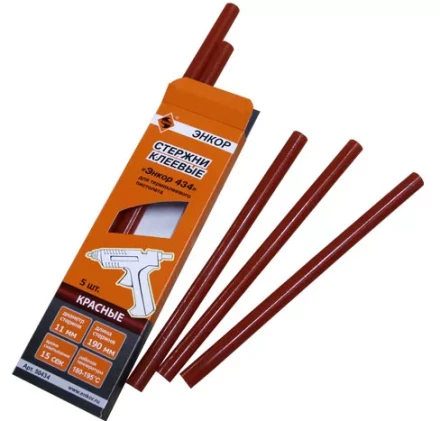 Стержень клеевой 11х190мм ЭНКОР 434 5шт красный 50434 купить в Муравленко