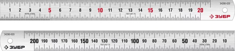 ЗУБР Про-20, длина 0.20 м, усиленная нержавеющая линейка, Профессионал (34280-020) купить в Муравленко