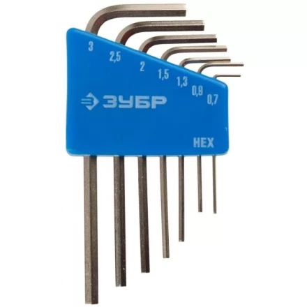 Набор ключей имбусовых ЗУБР &quot;ЭКСПЕРТ&quot; МИНИ для точных работ, Cr-V, HEX 0,7, 0,9, 1,3, 1,5, 2, 2,5, 3 мм, 7 шт 27471-H7 купить в Муравленко