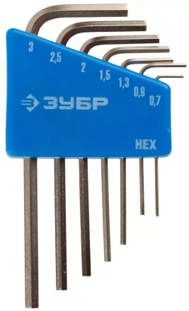 Набор ключей имбусовых ЗУБР &quot;ЭКСПЕРТ&quot; МИНИ для точных работ, Cr-V, HEX 0,7, 0,9, 1,3, 1,5, 2, 2,5, 3 мм, 7 шт 27471-H7 купить в Муравленко