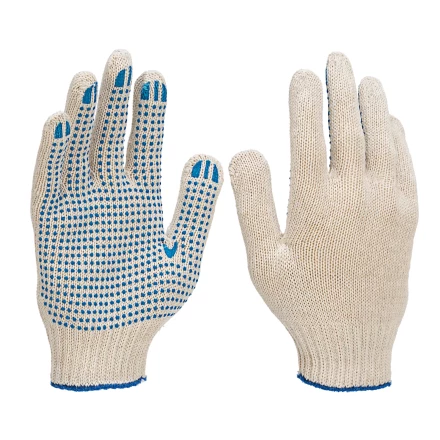 Перчатки трикотажные усиленные, с ПВХ точкой, 7 класс вязки Россия 677725 купить в Муравленко