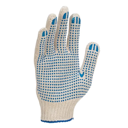 Перчатки трикотажные усиленные, с ПВХ точкой, 7 класс вязки Россия 677725 купить в Муравленко