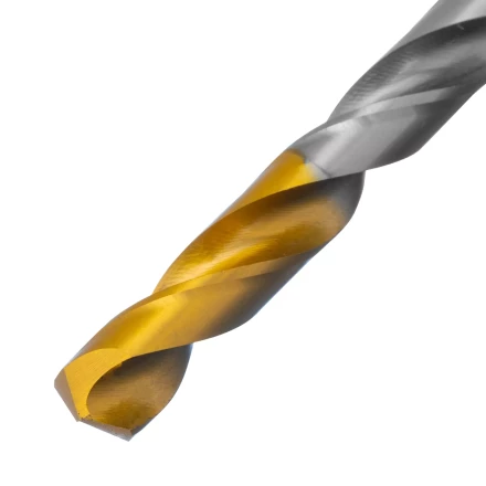 Сверло спиральное по металлу Denzel, 7,5 х 156 мм, Р6М5, Golden Tip, удлиненное, 718259 купить в Муравленко