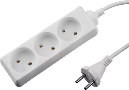 Удлинитель &quot;TOPELECTRO&quot; электрический, ПВС 2х1мм2, 3 гнезда, 3500 Вт, 1.5м, STAYER 55030-1.5 купить в Муравленко