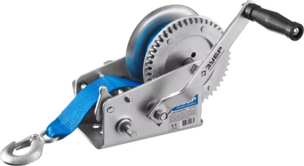 Лебедка ручная барабанная ЗУБР &quot;ПРОФЕССИОНАЛ&quot;, тяговая, ленточная, 1,1т, 10м 43115-1.1 купить в Муравленко