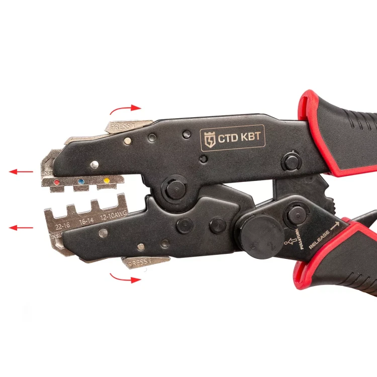 Пресс-клещи КВТ CTD+5 с механизмом быстрой смены матриц: комплект из 5 шт. для опрессовки (набор) (101859) купить в Муравленко