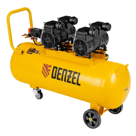 Компрессор безмасл. малошумный DLP-3000/100, 3 кВт, 2х1,5 кВт,100 л, 2850 об/мин,500 л/мин// Denzel 58145 купить в Муравленко