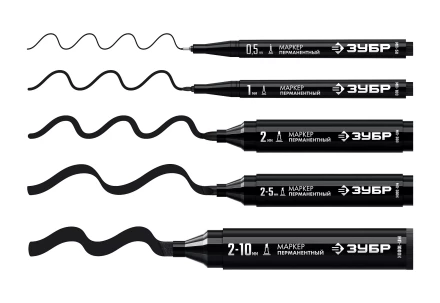 ЗУБР МП-50 черный, 0.5 мм перманентный маркер (06321-2) купить в Муравленко