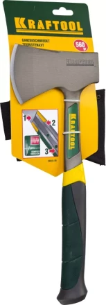 Топорик KRAFTOOL туристический цельнокованый с трехкомпонентной рукояткой, в чехле, 0,6 кг 20645-06 купить в Муравленко