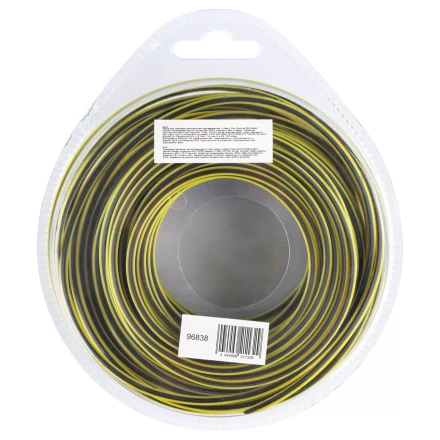 Леска для триммера двухкомпонентная квадратная, 2,4мм х 15м, блистер SkyCutter Denzel 96838 купить в Муравленко