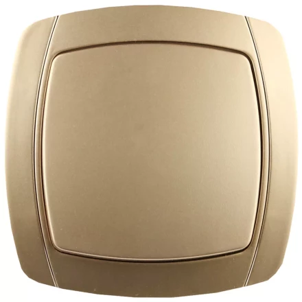 Выключатель СВЕТОЗАР &quot;АКЦЕНТ&quot; одноклавишный в сборе, цвет золотой металлик, 10А/~250В SV-54230-GM купить в Муравленко