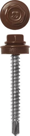 Саморезы ЗУБР &quot;ПРОФЕССИОНАЛ&quot; окраш., RAL 8017 шокол.-коричн., для крепл. кров. матер. к дерев. обреш., 4.8x35мм, 380шт 4-300315-48-035-8017 купить в Муравленко