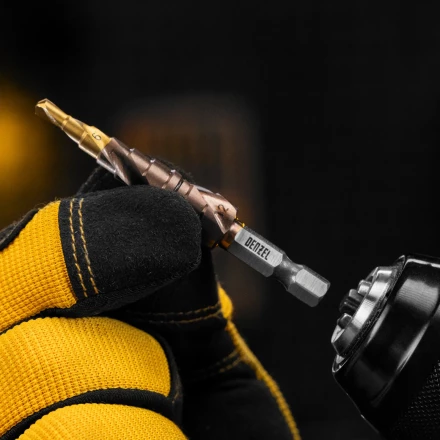 Сверло ступенчатое Denzel 723612,  4-5-6-7-8-9-10-11-12 мм, Р6М5К5, 6-гр. хвостовик купить в Муравленко