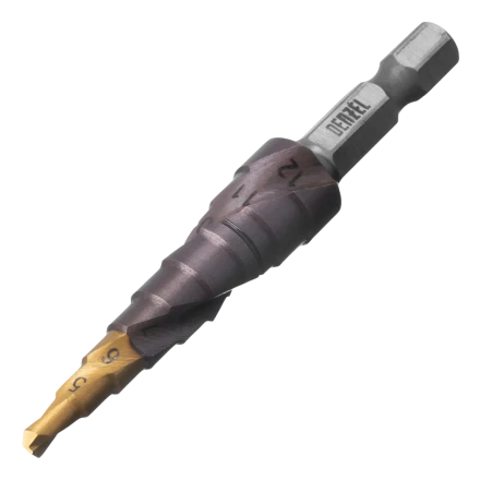 Сверло ступенчатое Denzel 723612,  4-5-6-7-8-9-10-11-12 мм, Р6М5К5, 6-гр. хвостовик купить в Муравленко