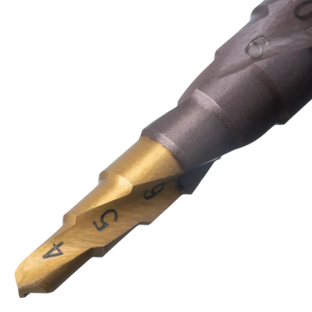 Сверло ступенчатое Denzel 723612,  4-5-6-7-8-9-10-11-12 мм, Р6М5К5, 6-гр. хвостовик купить в Муравленко