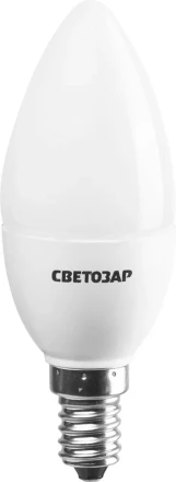 Лампа СВЕТОЗАР светодиодная &quot;LED technology&quot;, цоколь Е14, теплый белый свет (2700К), 220В, 5Вт (45), свеча 44500-40_z01 купить в Муравленко