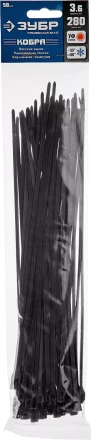 Кабельные стяжки черные КОБРА с плоским замком нейлоновые пакет серия ПРОФЕССИОНАЛ купить в Муравленко