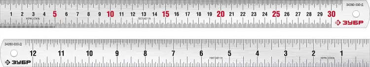 ЗУБР Про-30Д, длина 0.30 м, усиленная нержавеющая линейка, Профессионал (34280-030-Д) купить в Муравленко
