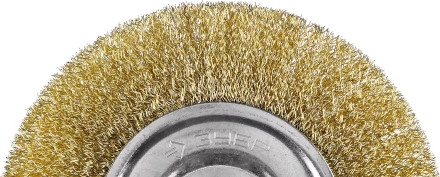 ЗУБР &quot;ПРОФЕССИОНАЛ&quot;. Щетка дисковая для УШМ, витая стальная латунированная проволока 0,3мм, 150х22мм 35187-150_z01 купить в Муравленко