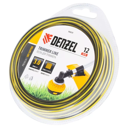 Леска для триммера двухкомпонентная квадратная, 3,0мм х 12м, блистер SkyCutter Denzel 96839 купить в Муравленко