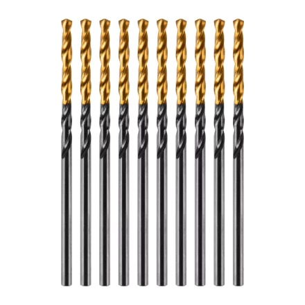 Сверло по металлу, 2 мм, HSS-Tin, Golden Tip, 10 шт. Denzel 717203 купить в Муравленко